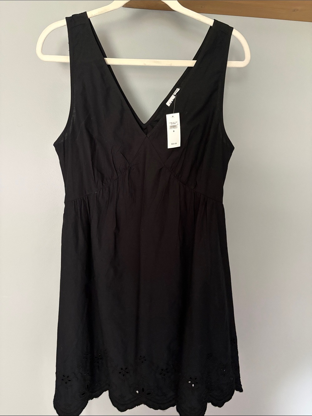 GAP Black V-Neck Eyelet Hem Sundress
